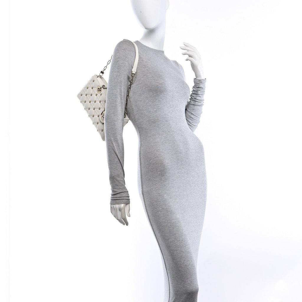 Lambskin Butterfly Cannage Lady D-Joy White