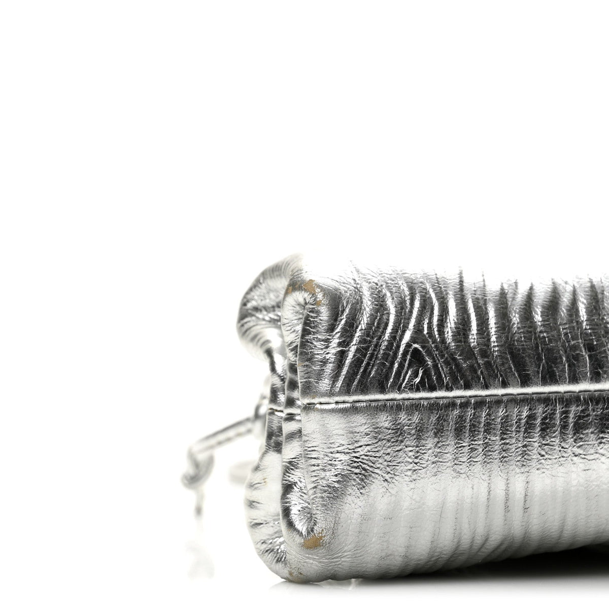 Metallic Bark Calfskin The Mini Pouch Silver