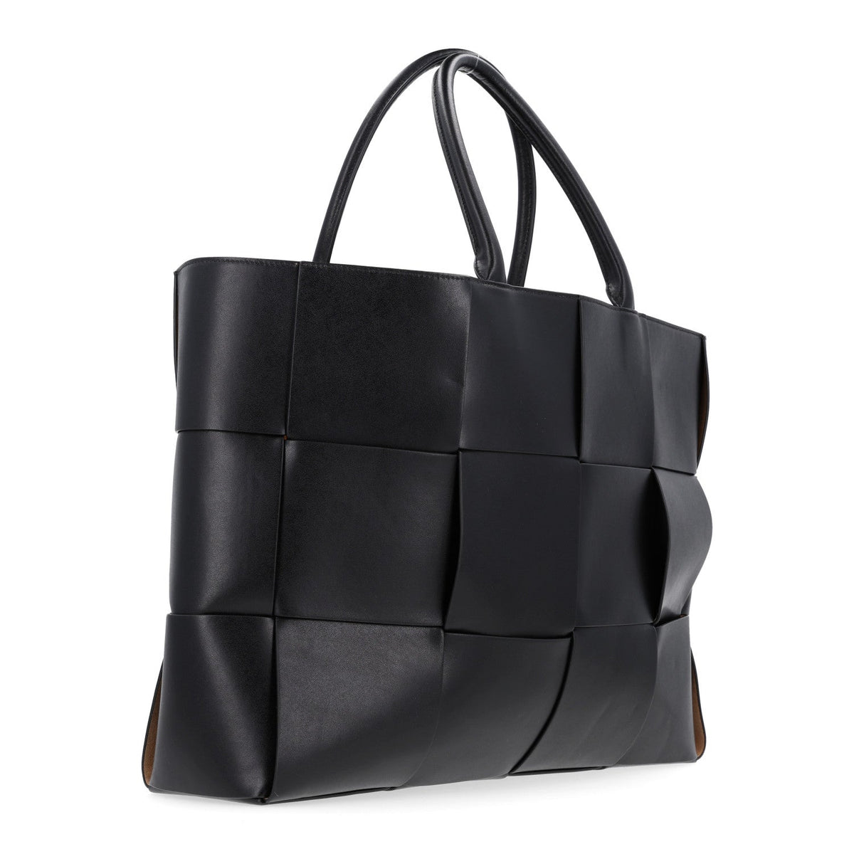 Nappa Maxi Intrecciato Large Arco Tote Black