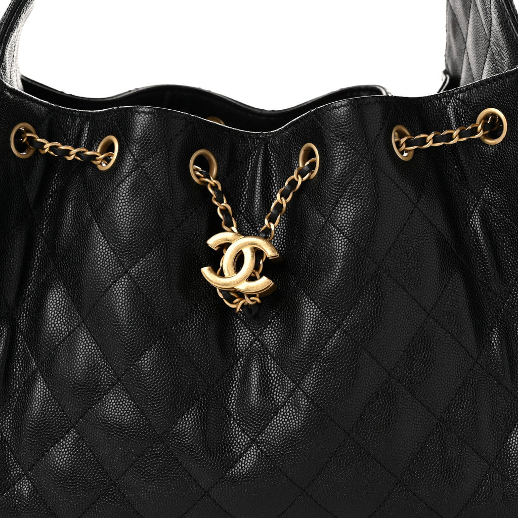 Caviar Quilted Small Chanel 25 Handbag Black