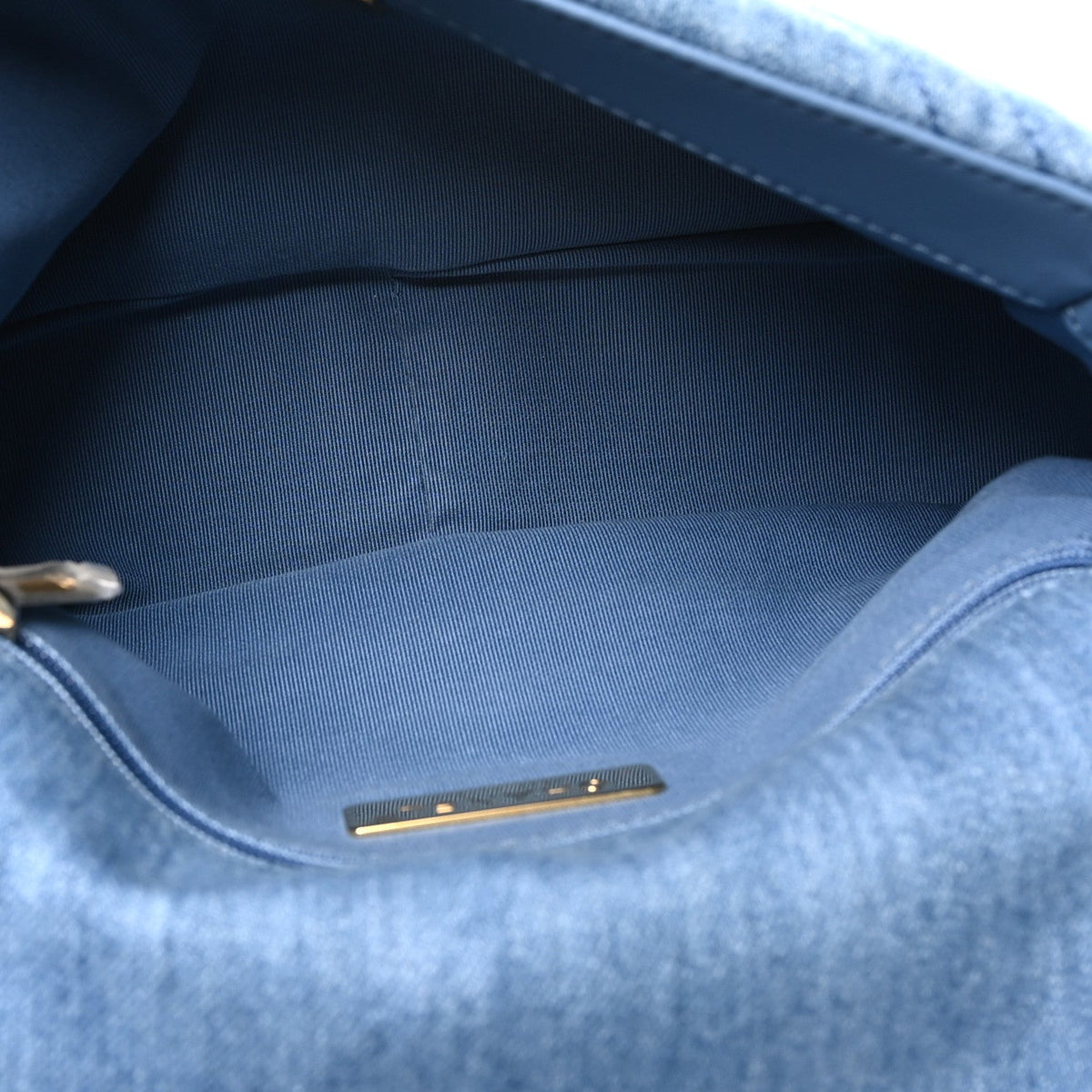Denim Quilted Medium Chanel 19 Flap Blue