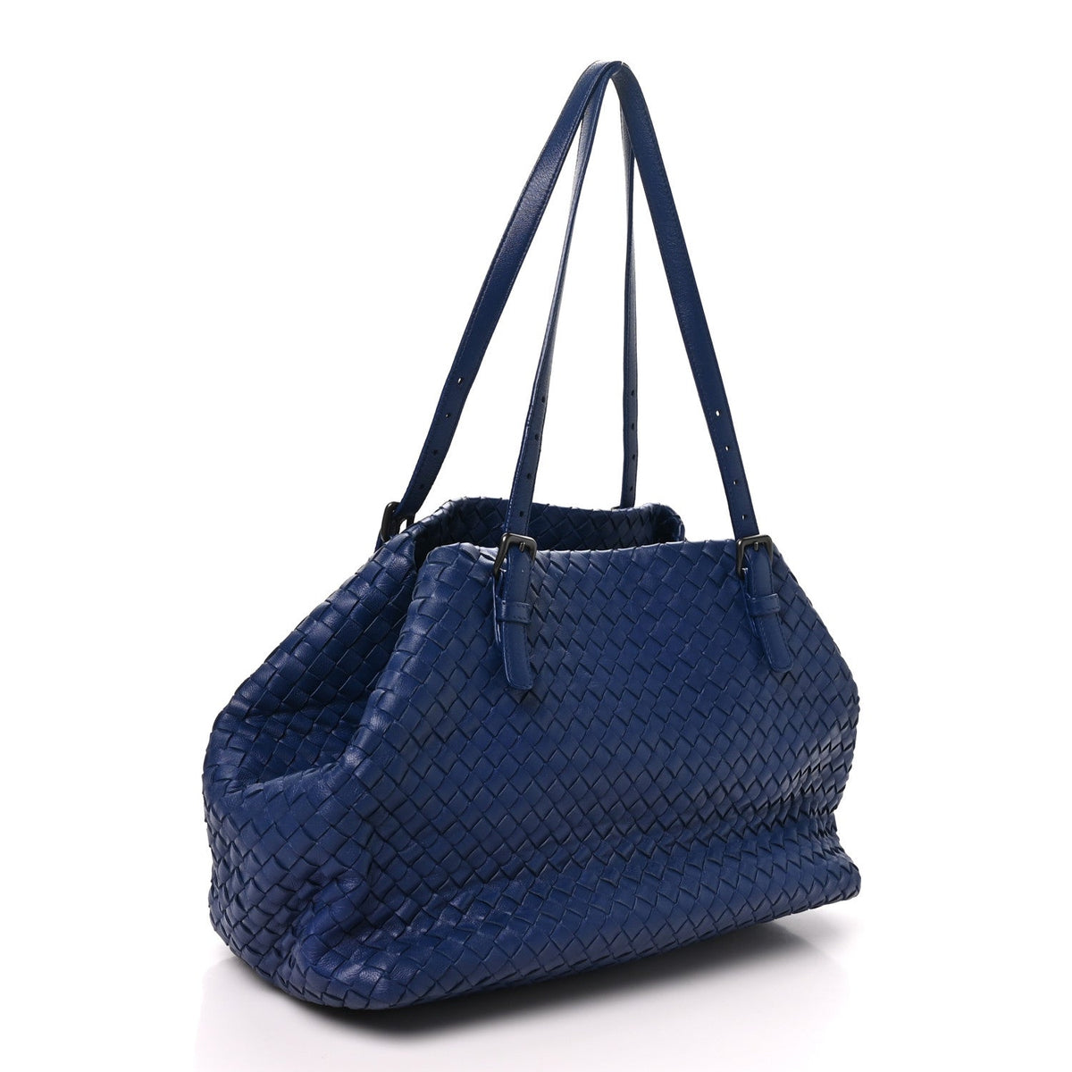 Nappa Intrecciato Medium Cesta Tote Cobalt