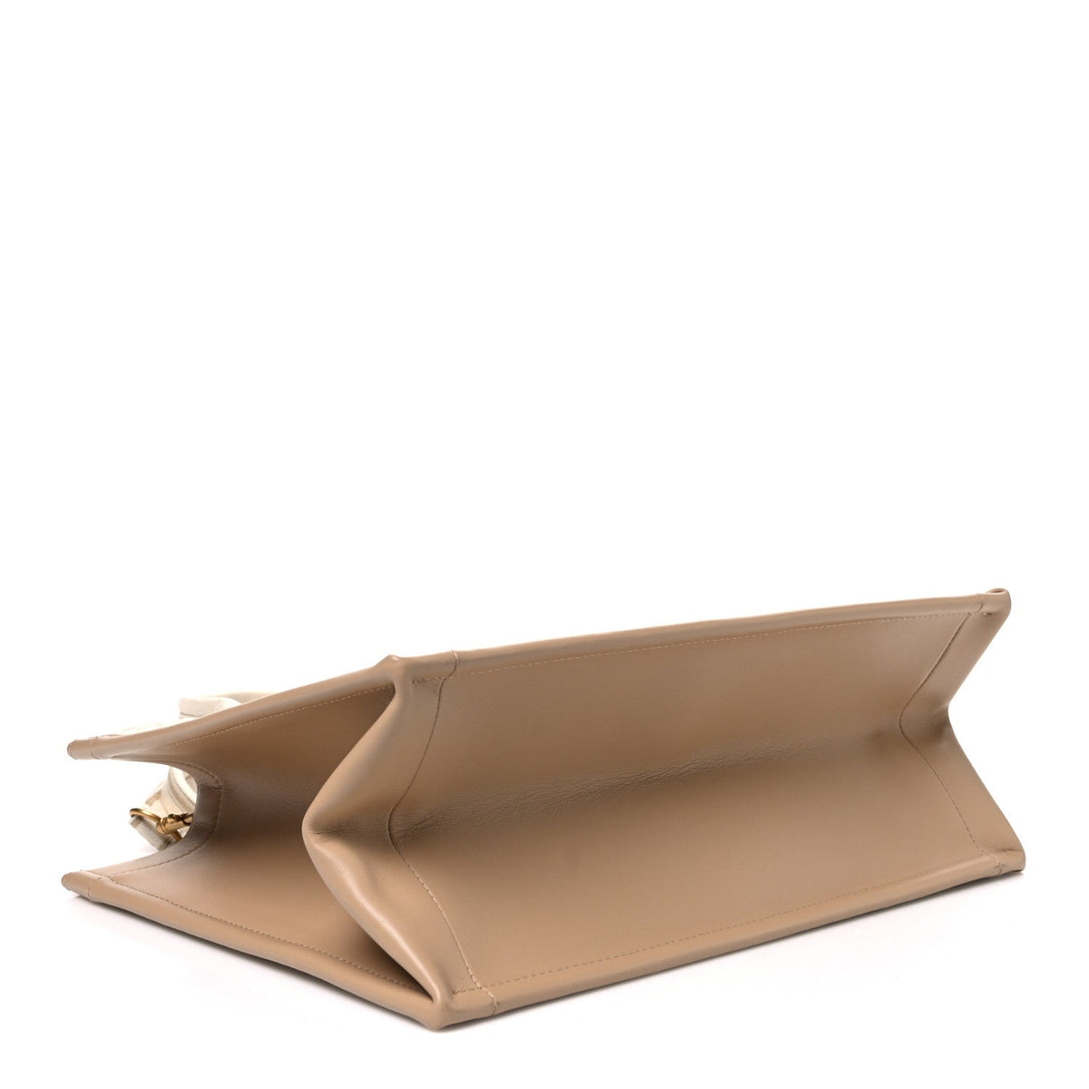 Oblique Calfskin Medium Book Tote With Strap Gold Multicolor Natural