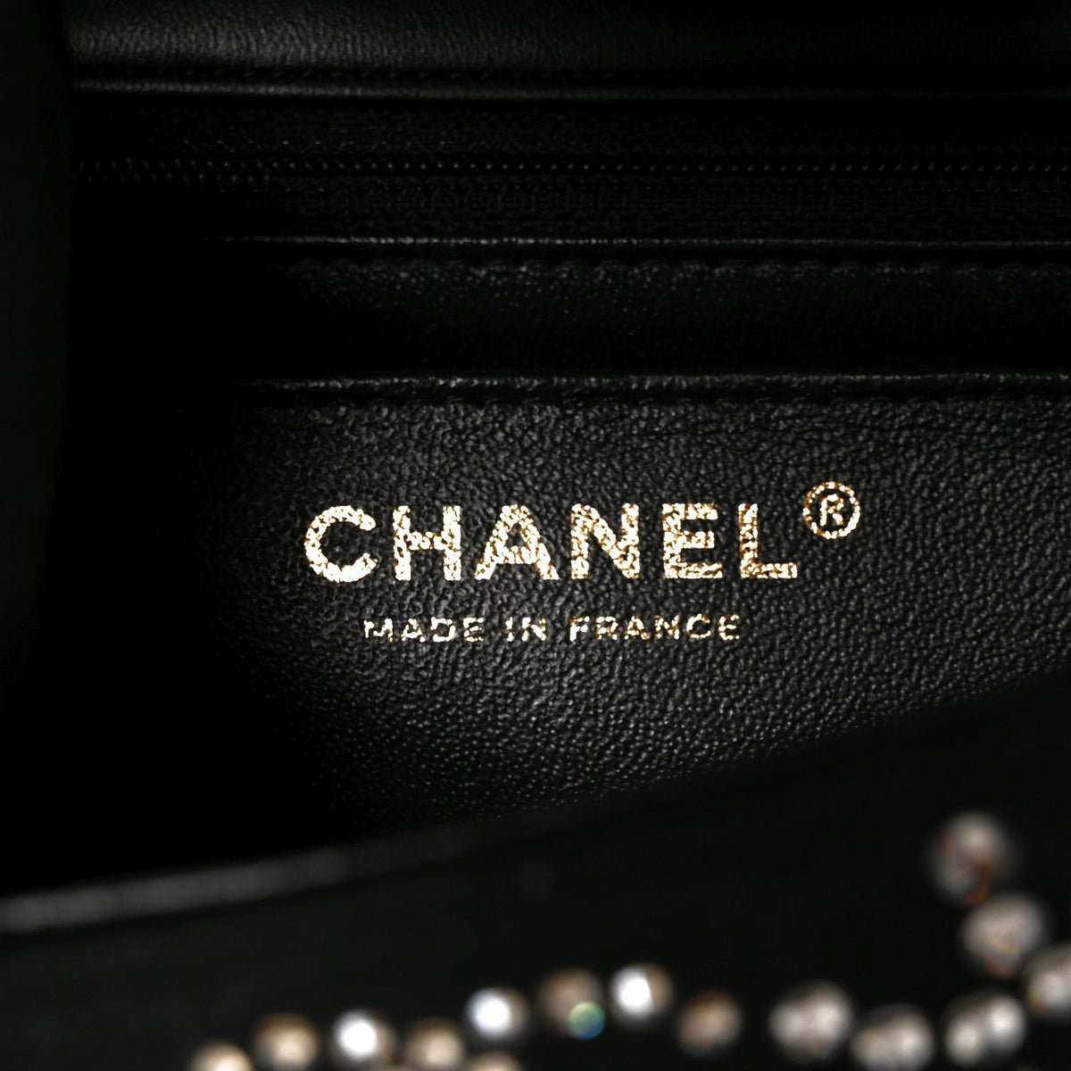 Velvet Crystal Mini Rectangular Flap Black