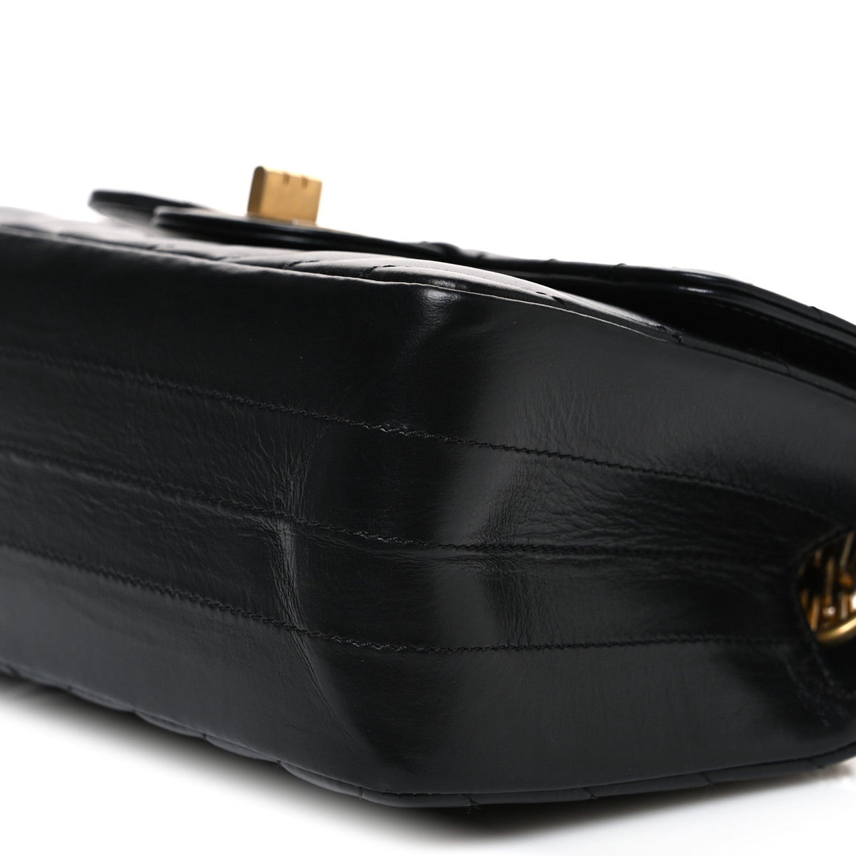 Aged Calfskin Chevron Quilted 2.55 Reissue Mini Flap Black