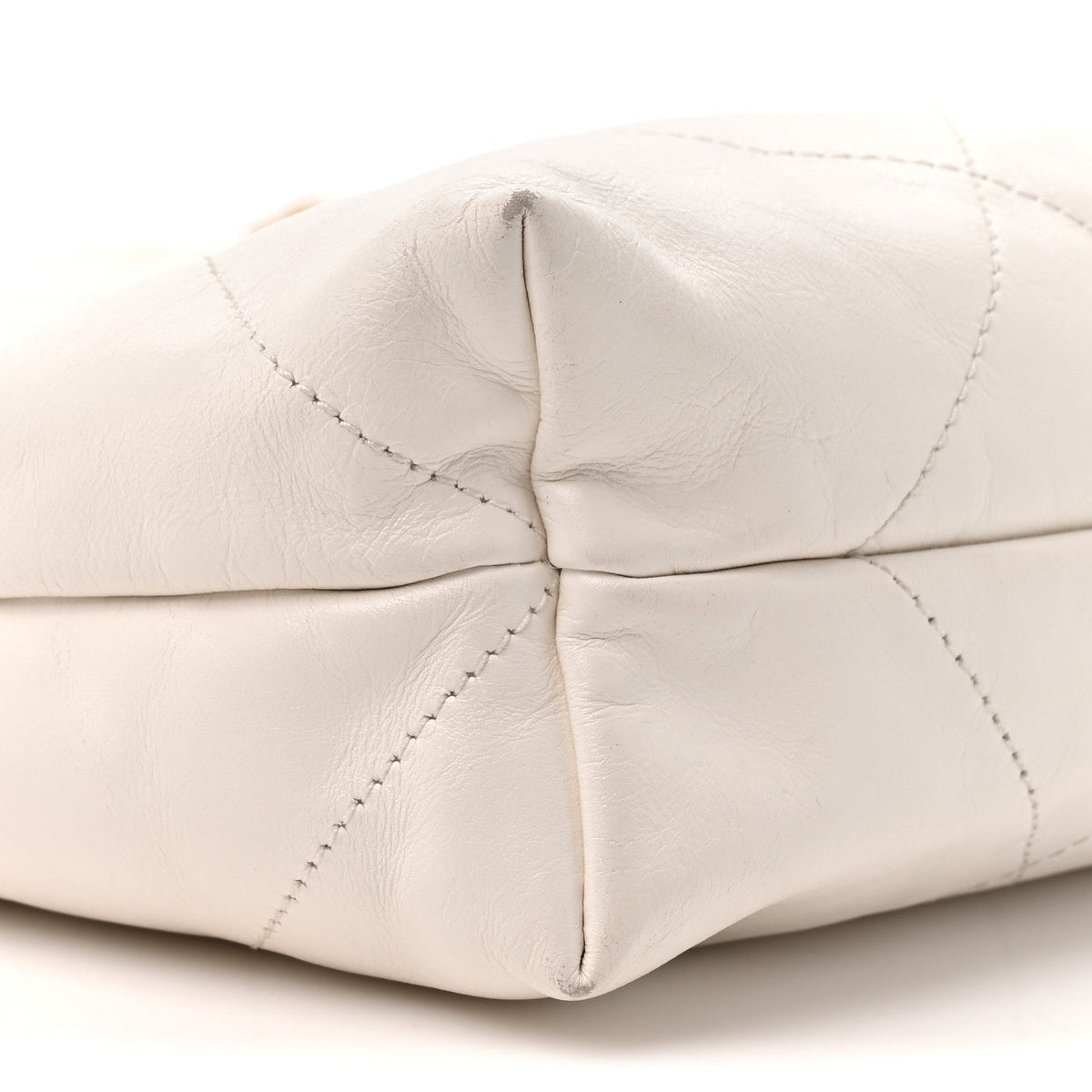 Shiny Calfskin Quilted Small Chanel 22 White