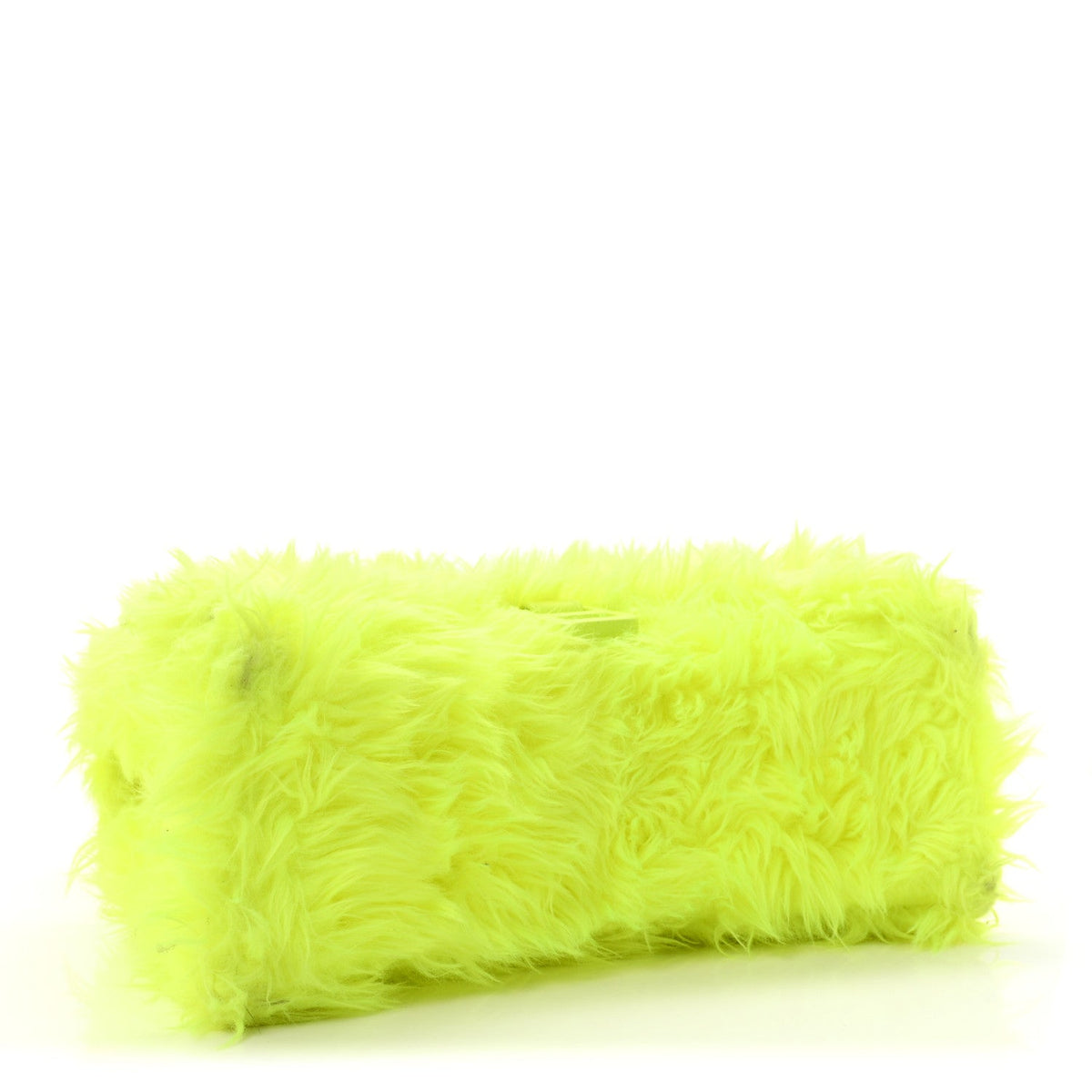 Faux Fur Medium Fluffy Hourglass Top Handle Bag Fluo Yellow