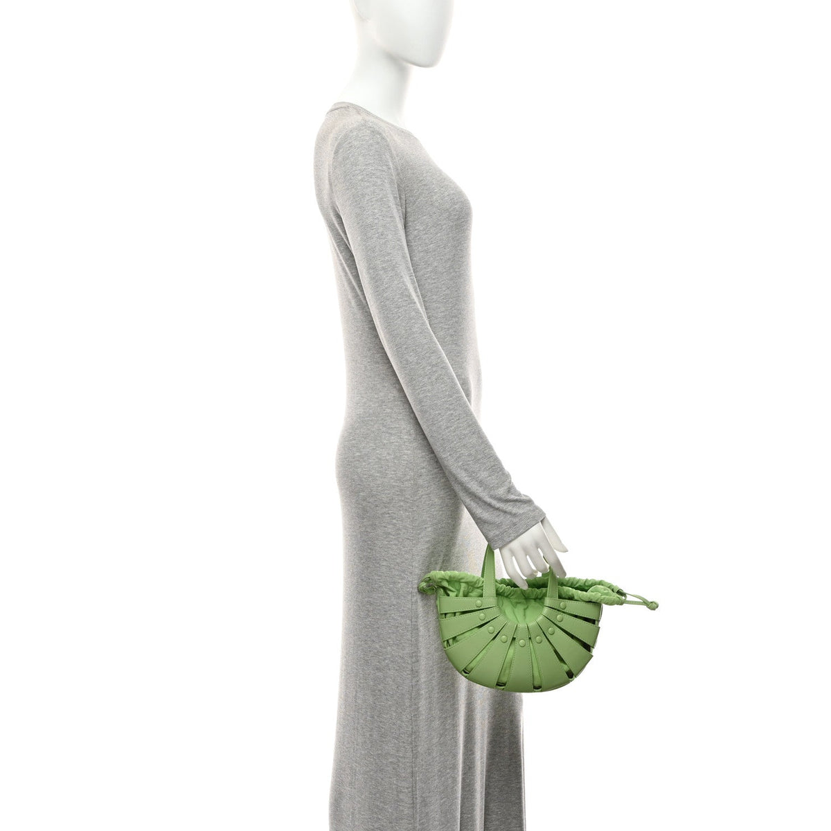 French Calfskin Small Shell Pistachio