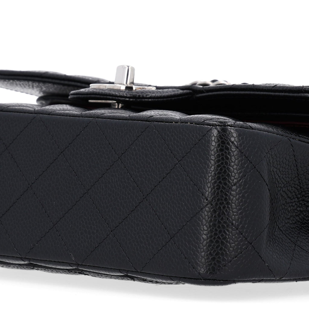 Caviar Quilted Small Double Flap Black