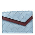 Nappa Intrecciato Small Check Bi-Fold Zip Wallet Ice Cherry