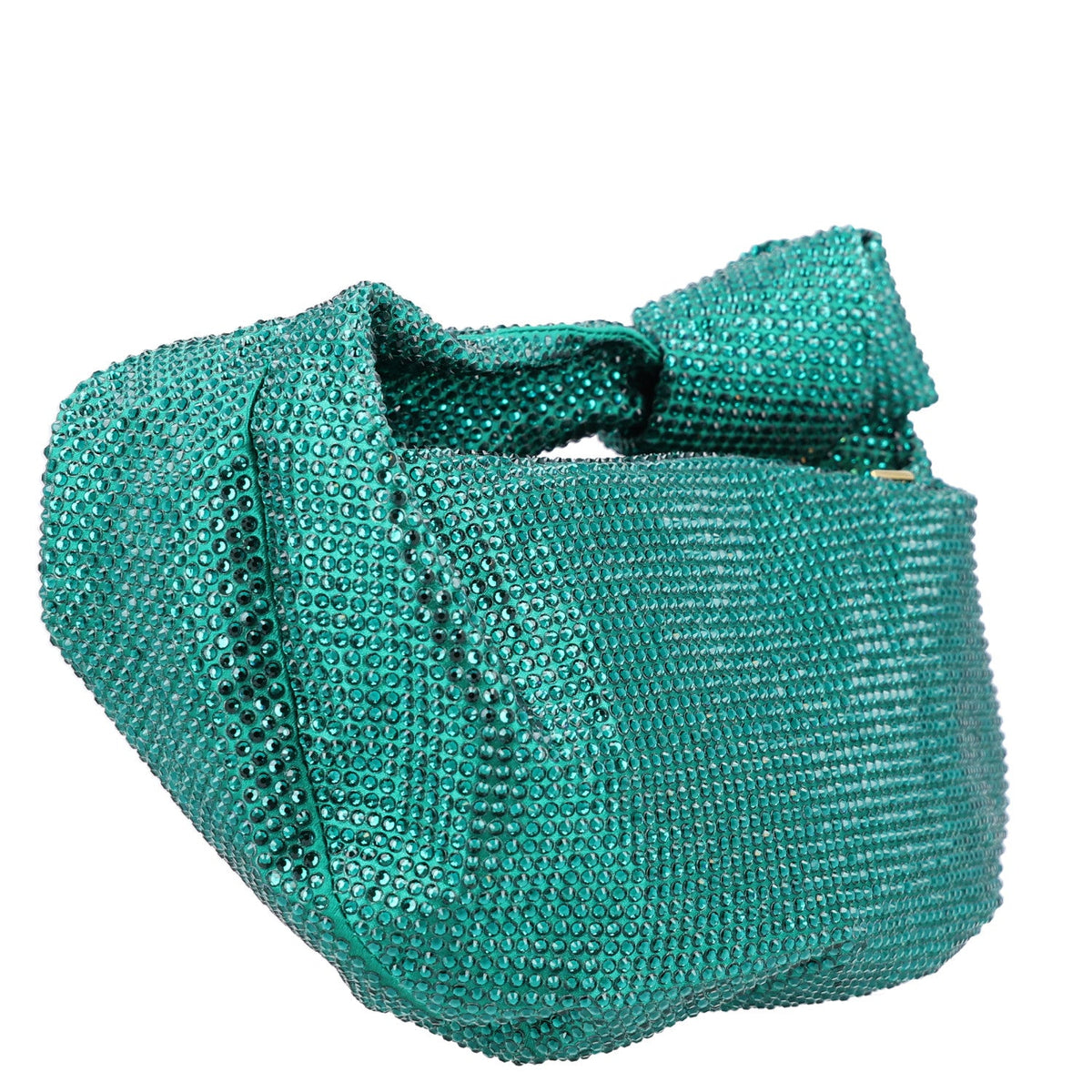 Crystal Embellished Satin Mini Hotfix Jodie Emerald