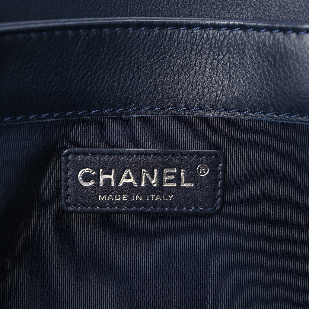 Calfskin New Medium Boy Reverso Flap Navy
