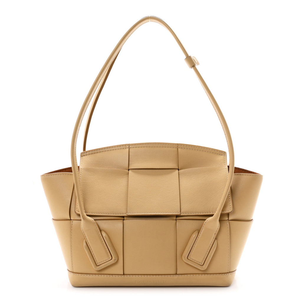 French Calfskin Maxi Intrecciato Small Arco Tapioca