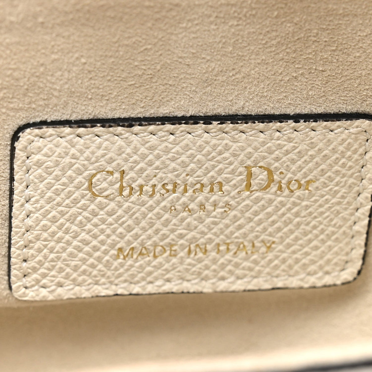 Grained Calfskin Mini Saddle Bag White