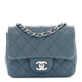 Lambskin Quilted Mini Square Flap Blue