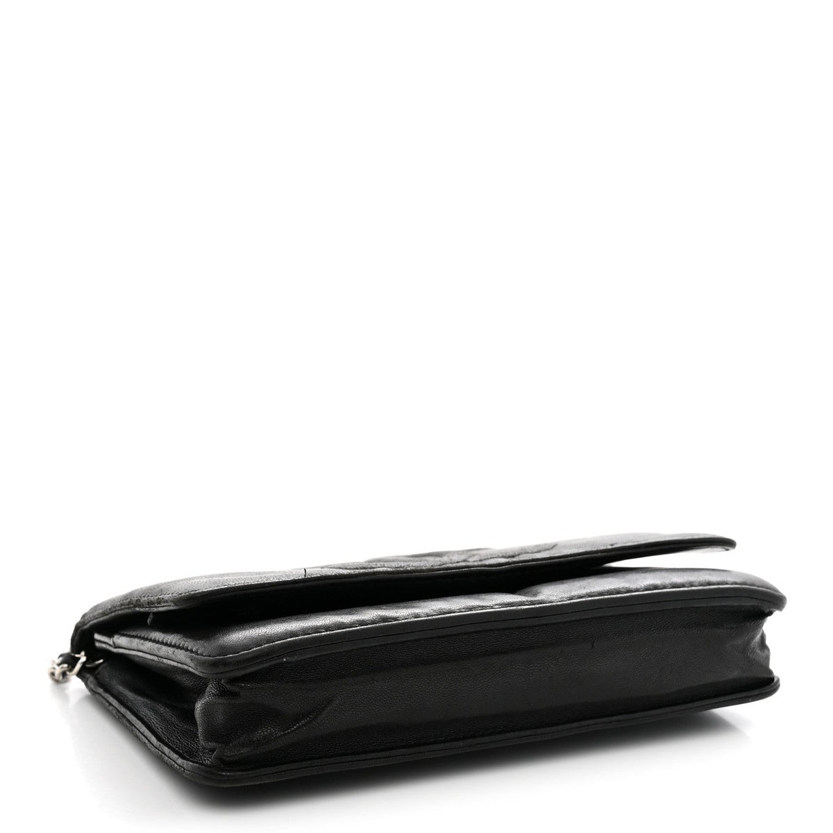 Lambskin Timeless CC Wallet On Chain WOC Black