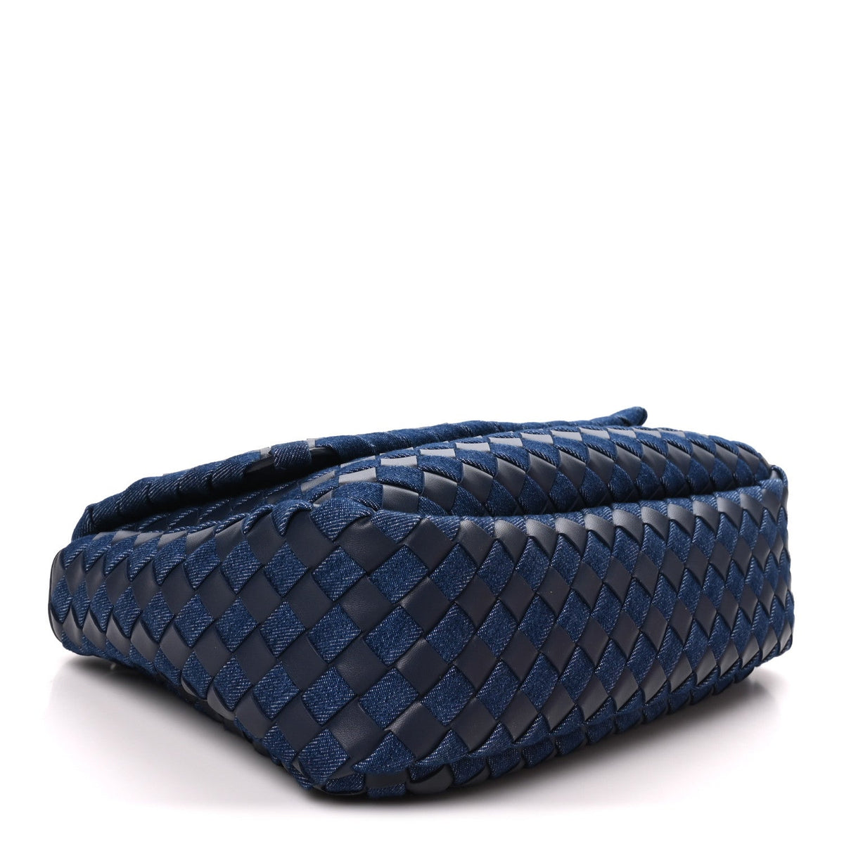 Denim Nappa Intrecciato Padded Messenger Abyss Indigo