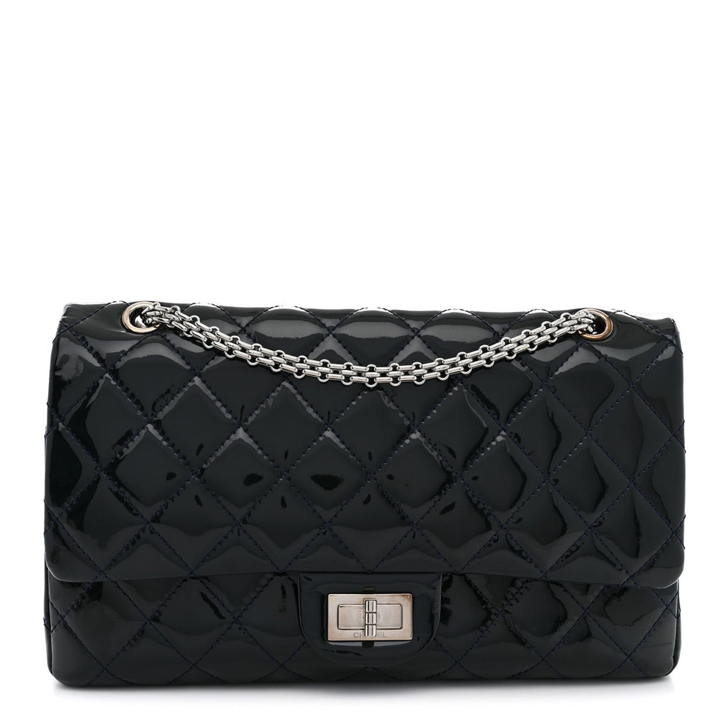 Patent Quilted 2.55 Reissue 227 Flap Dark Blue