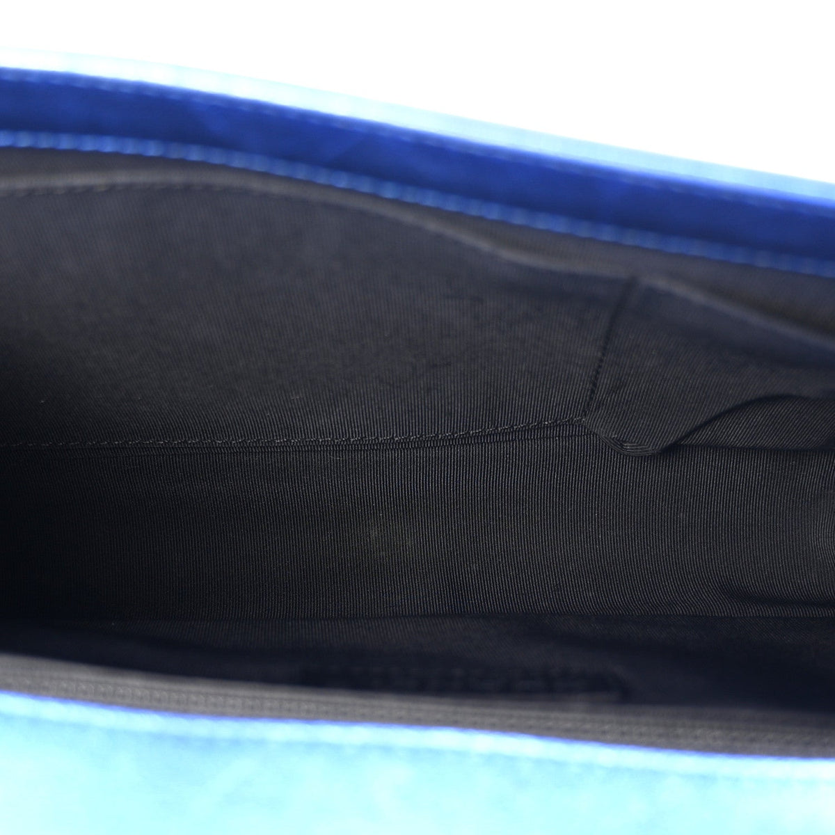 Metallic Patent Quilted New Medium Boy Flap Blue