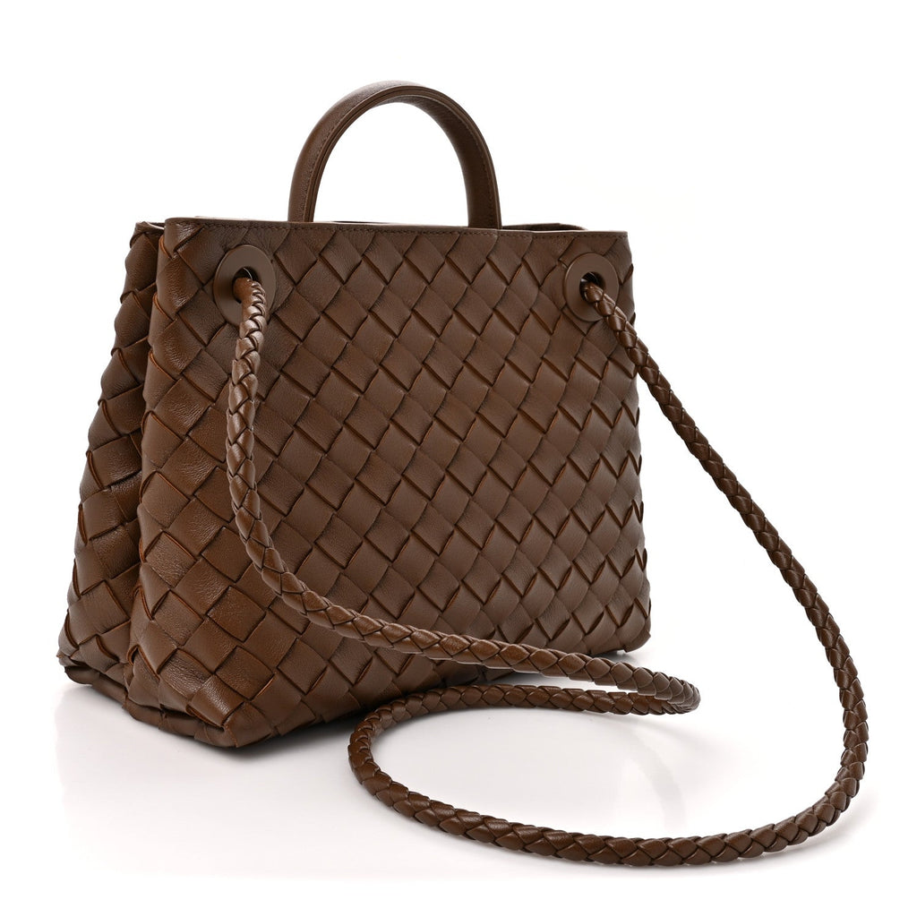 Nappa Intrecciato Small Andiamo Shoulder Bag Nocciola