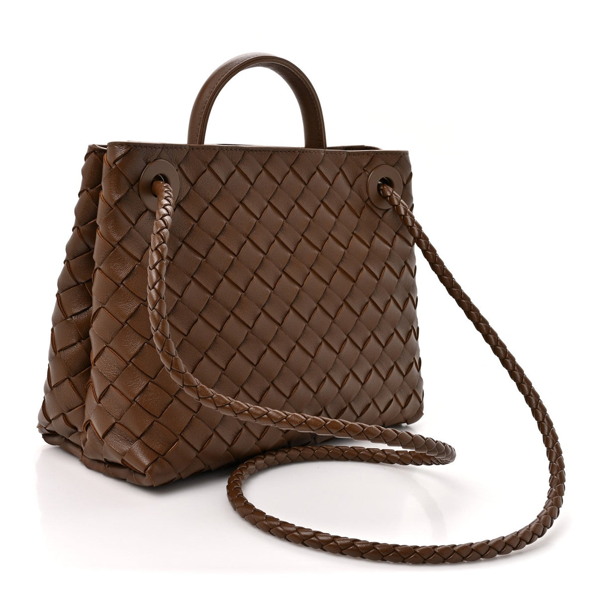 Nappa Intrecciato Small Andiamo Shoulder Bag Nocciola