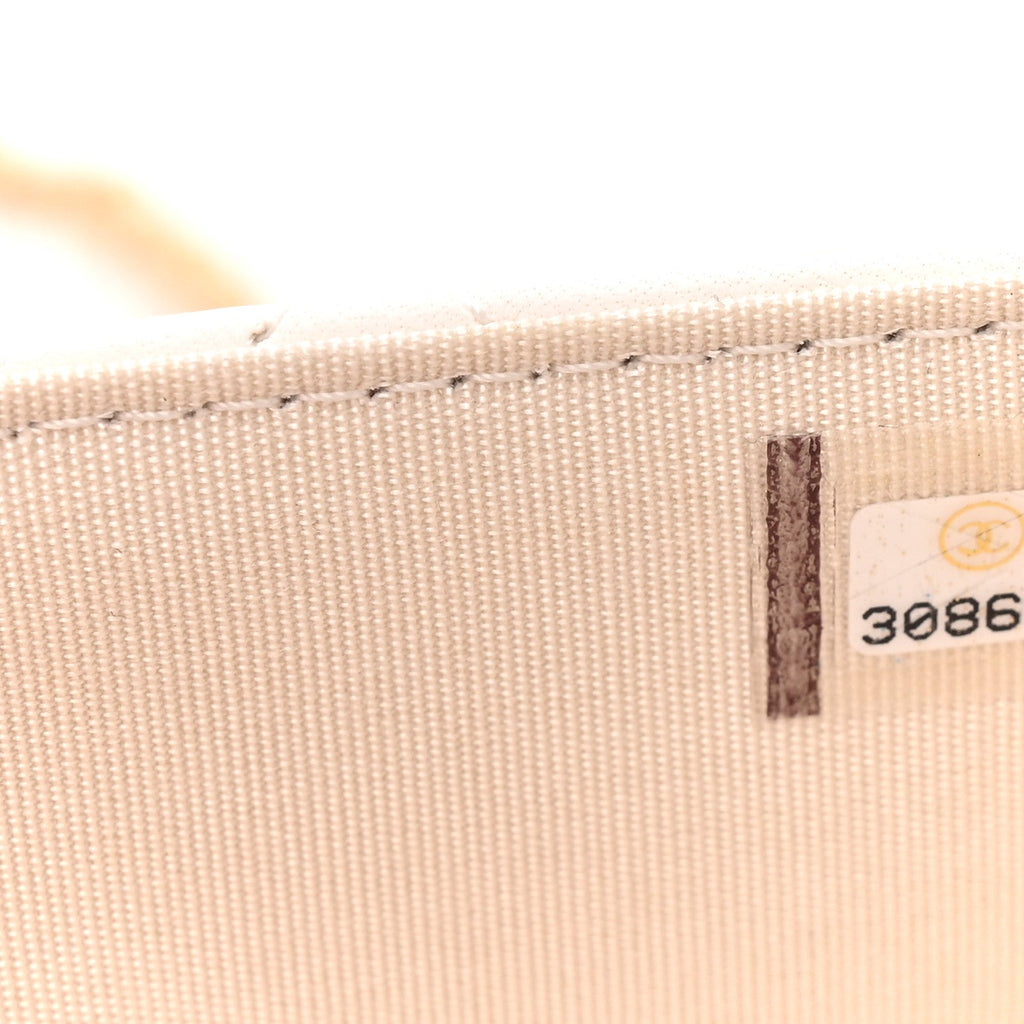 Lambskin Quilted CC Pearl Crush Wallet on Chain WOC White