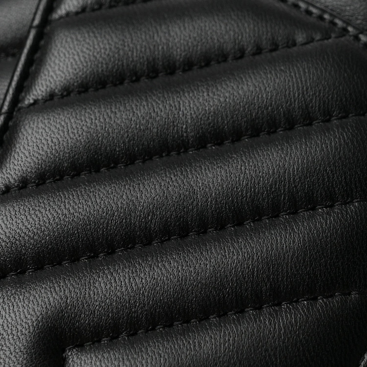 Lambskin Chevron Quilted Mini Square Flap Black