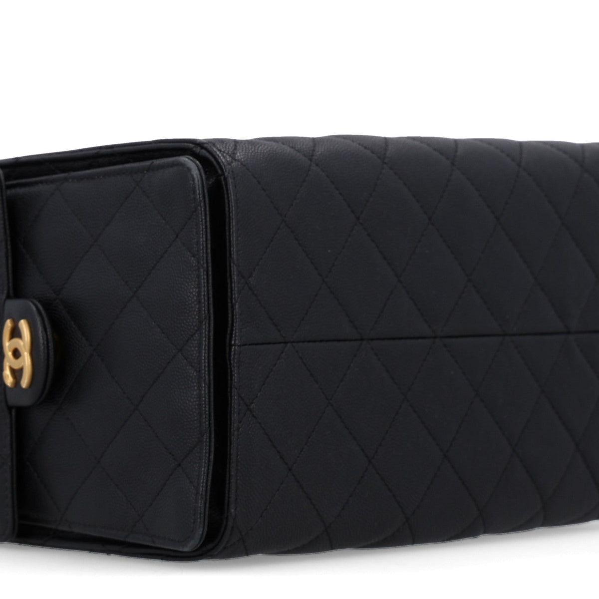 Caviar Quilted Medium Chanel 25 Handbag Black