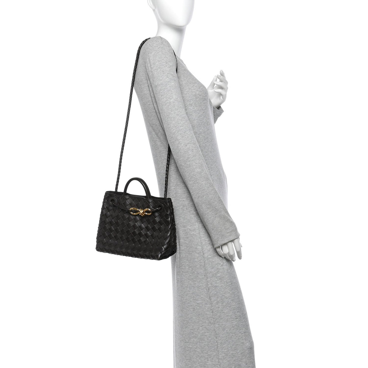 Nappa Intrecciato Small Andiamo Shoulder Bag Fondant
