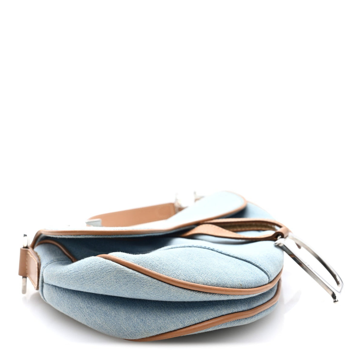 Denim Calfskin Saddle Bag Light Blue