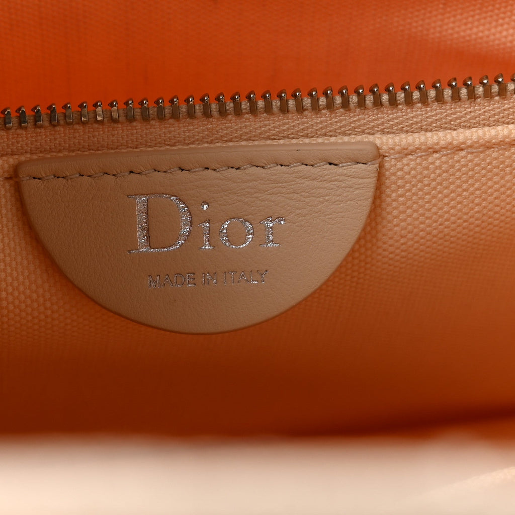 Oblique Embroidered Lace Dior Madame Bovary Small Book Tote With Strap Beige Red