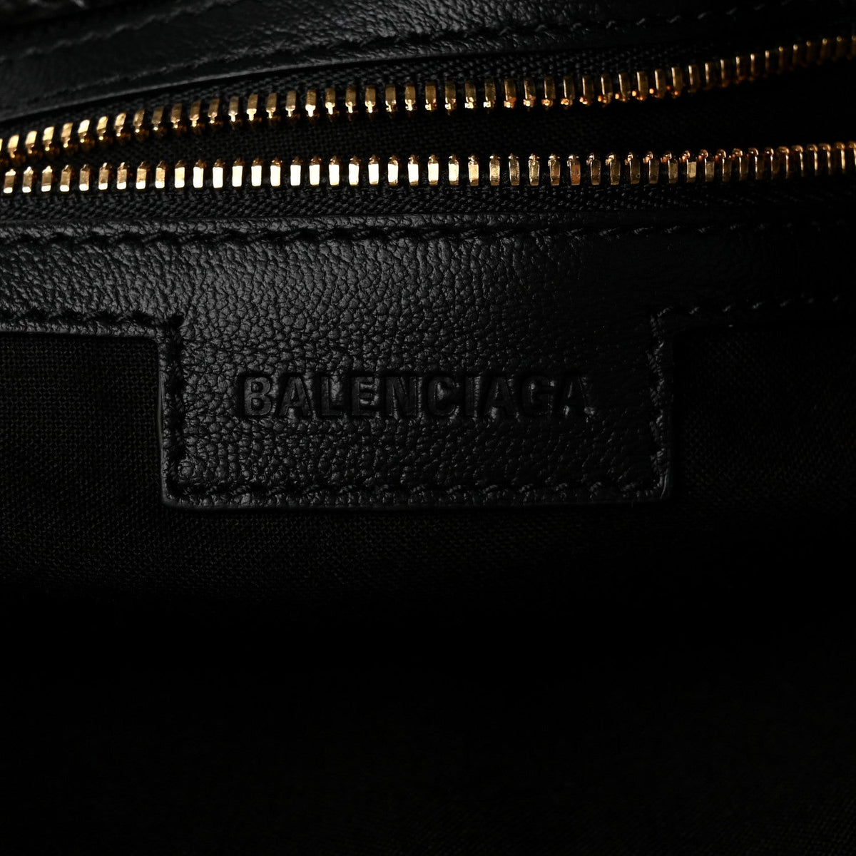 Calfskin Crocodile Embossed Gold Hardware Le City Black
