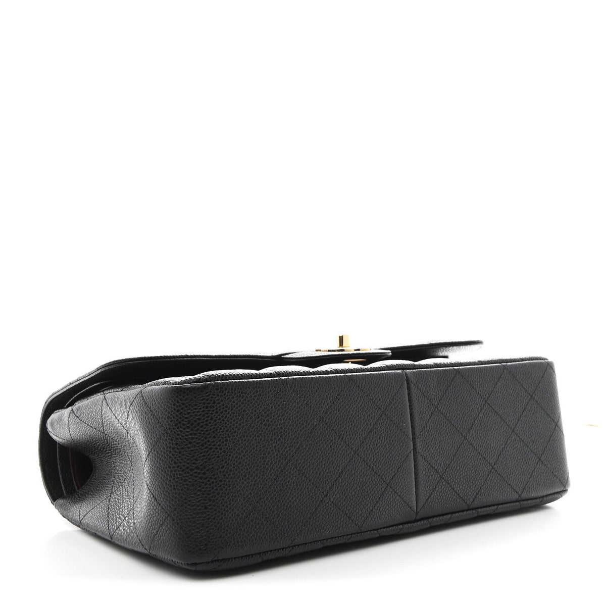 Caviar Quilted Jumbo Double Flap Black