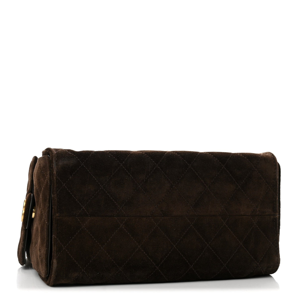 Suede Quilted Small Chanel 25 Handbag Dark Brown