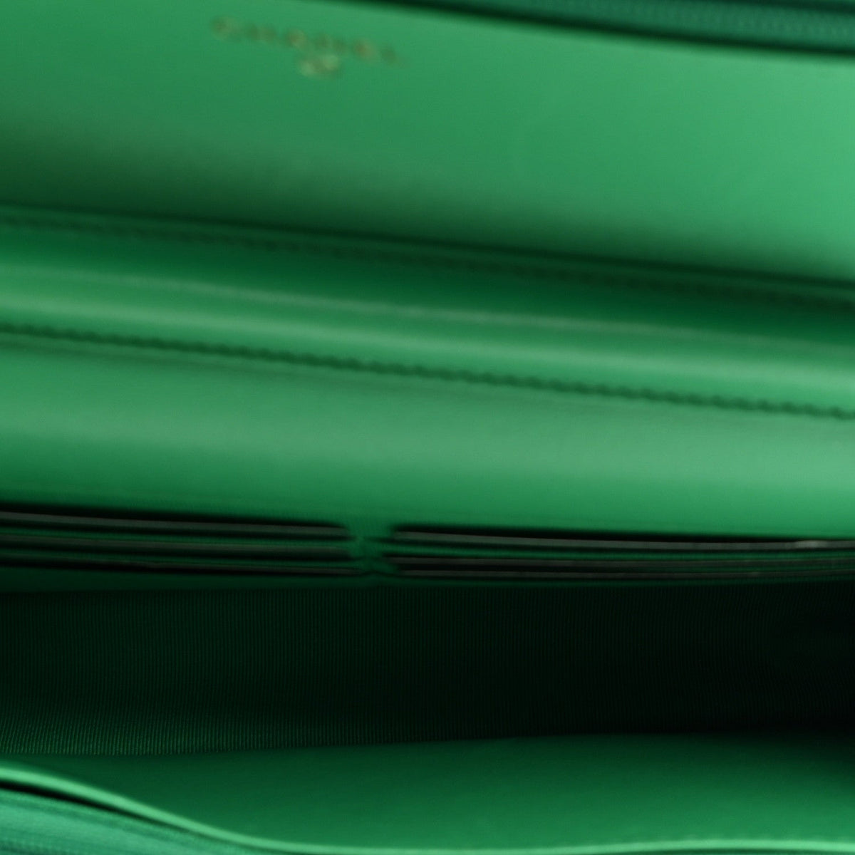 Lambskin Quilted Wallet On Chain WOC Green