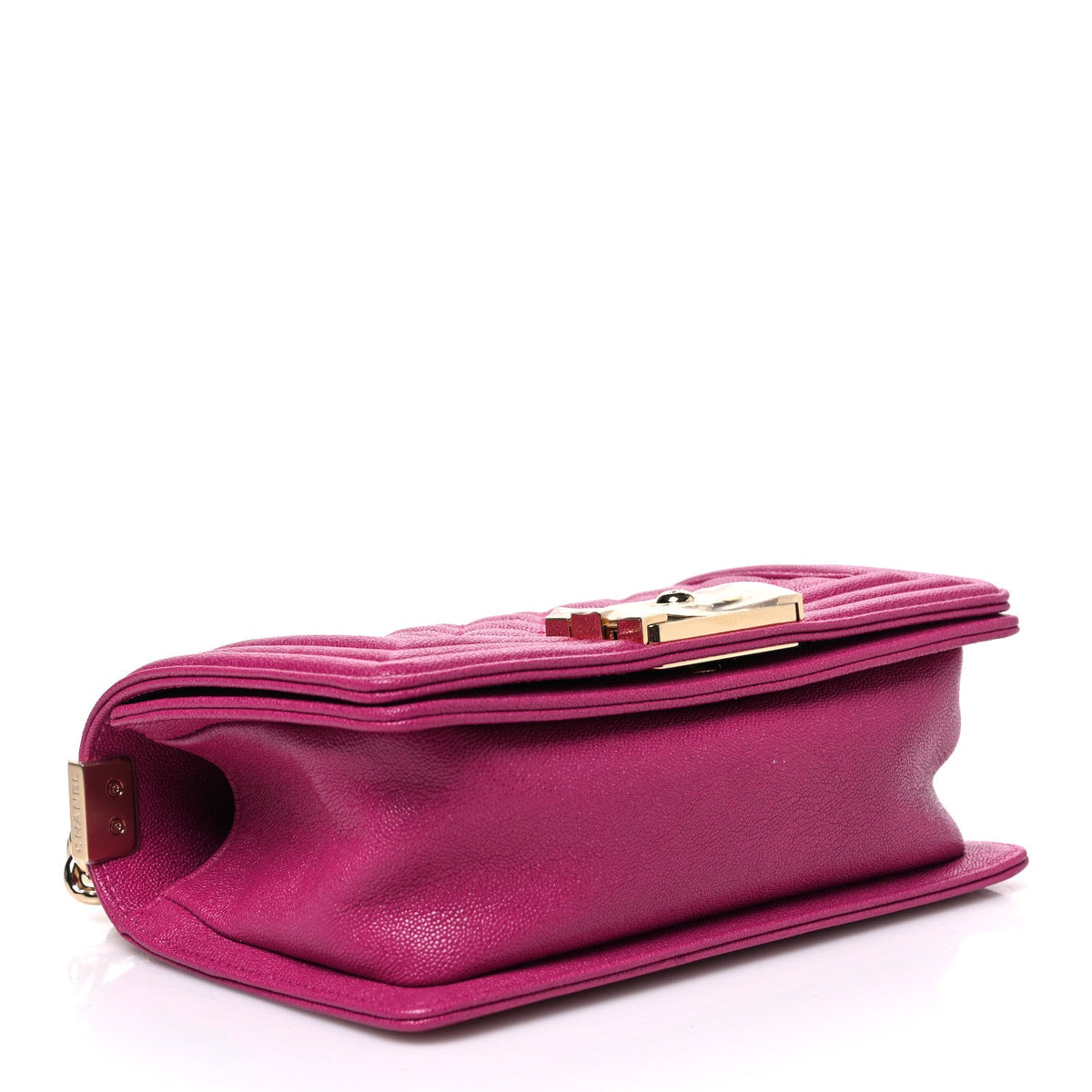 Caviar Quilted Small Boy Flap Fuchsia