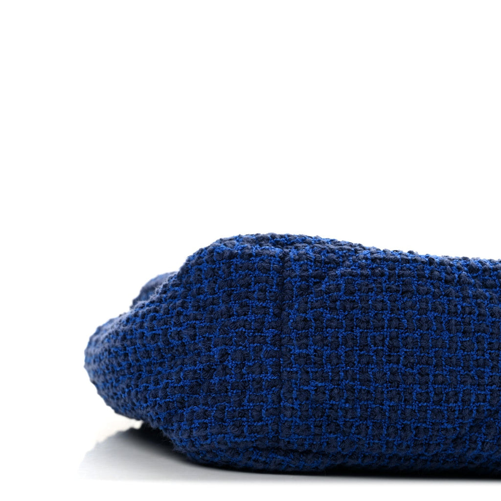 Tweed Quilted Large Chanel 19 Flap Blue