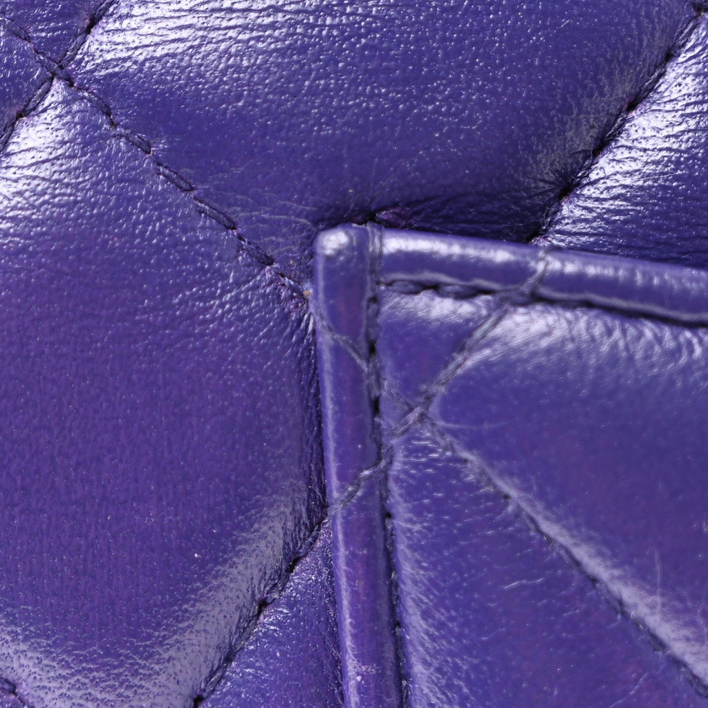 Lambskin Quilted Mini Rectangular Flap Purple