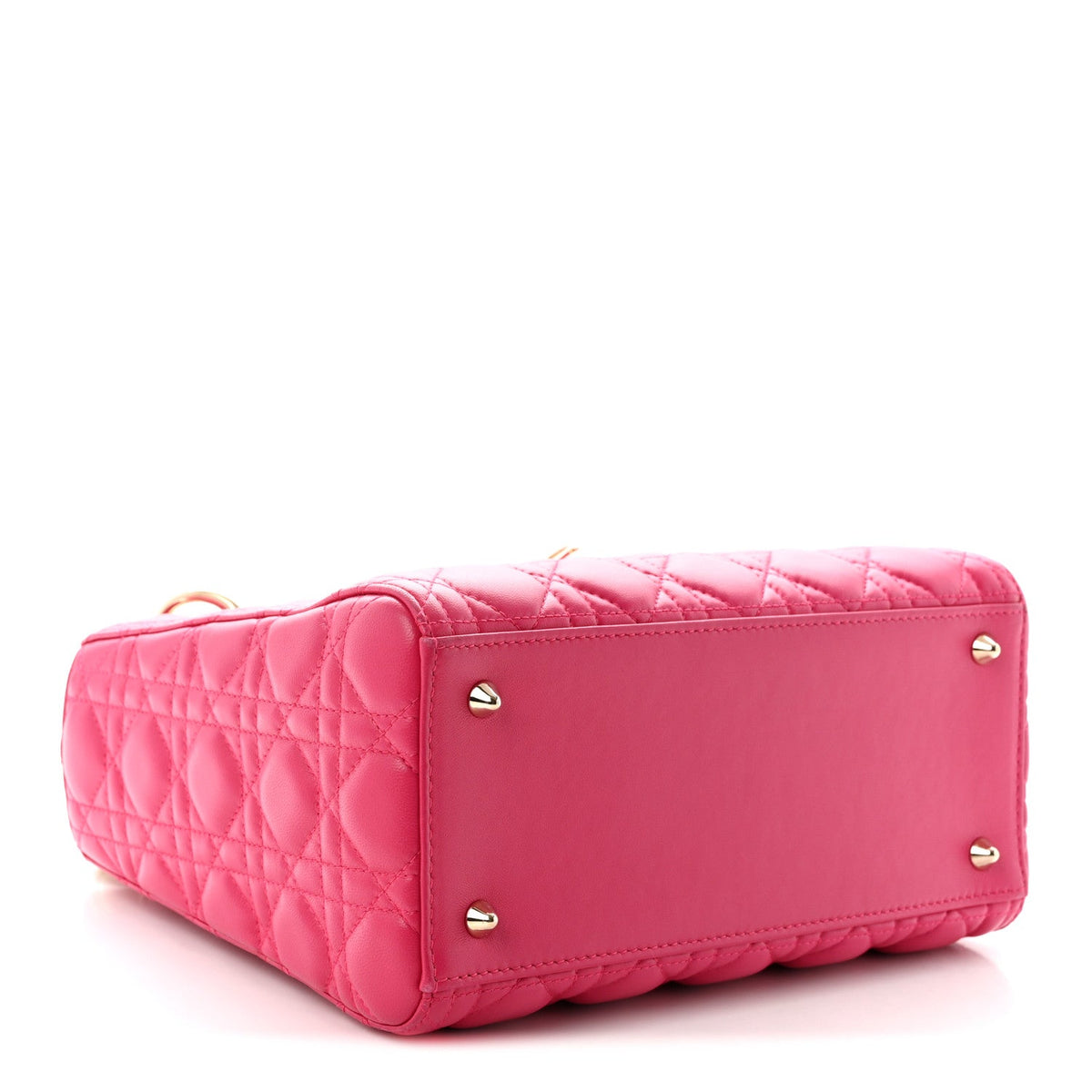 Lambskin Cannage Medium Lady Dior Fuchsia