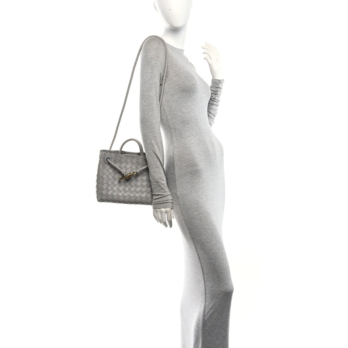 Nappa Intrecciato Small Andiamo Shoulder Bag Sterling