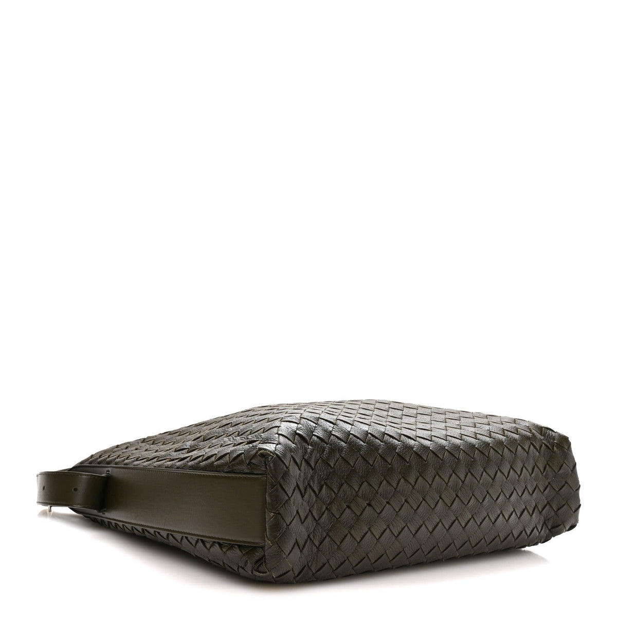 Deerskin Intrecciato Medium Traveler Hobo Kaki
