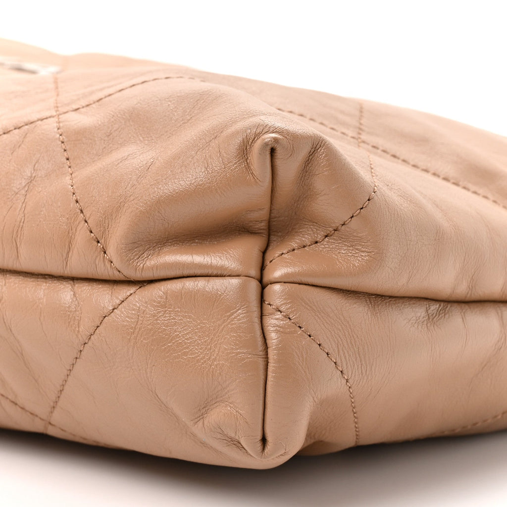 Shiny Calfskin Quilted Chanel 22 Beige