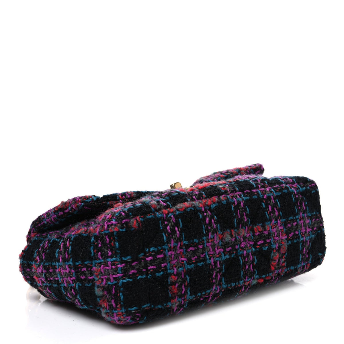 Tweed Quilted Medium Chanel 19 Flap Black Blue Purple