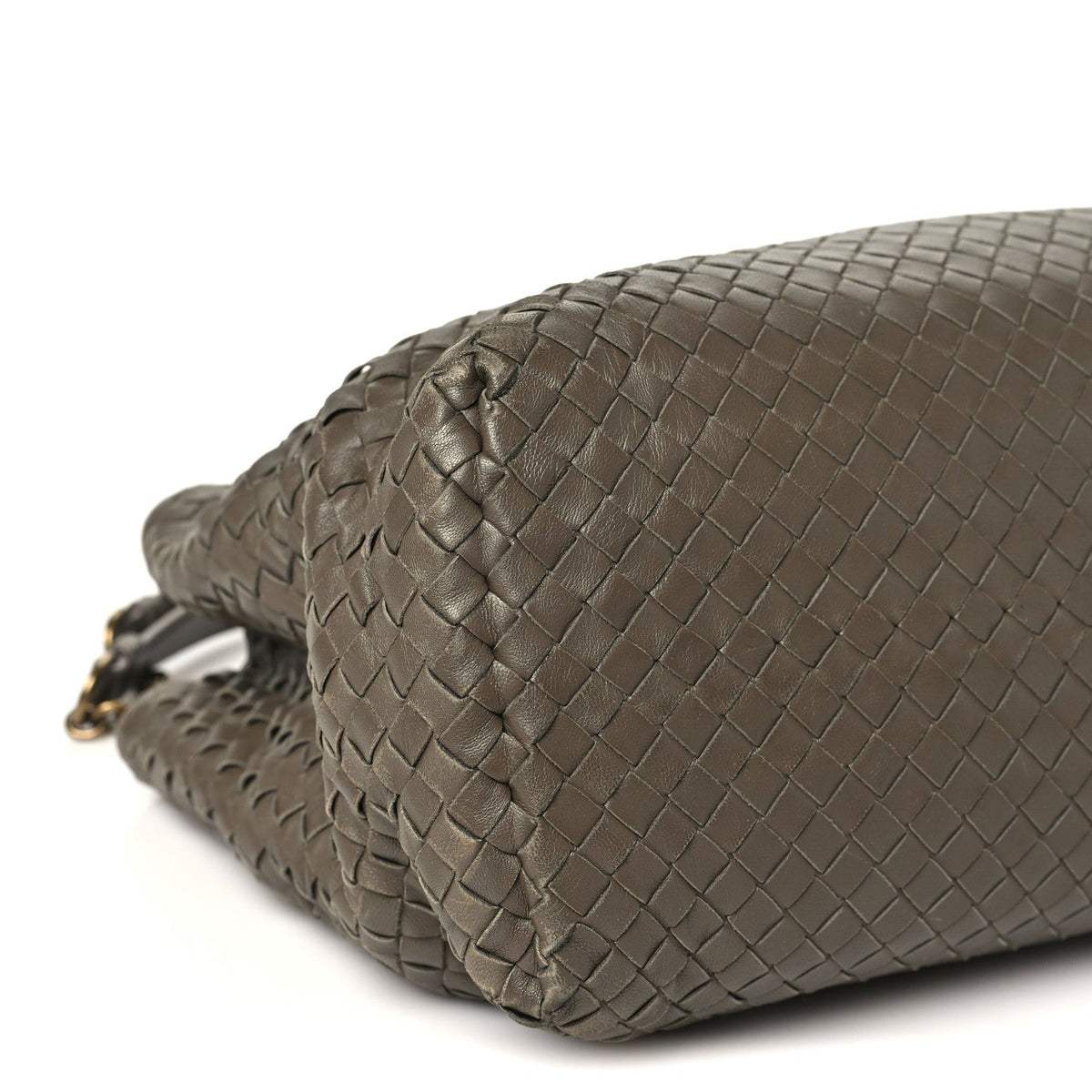 Nappa Intrecciato Medium Classic Chain Strap Tote Taupe Grey