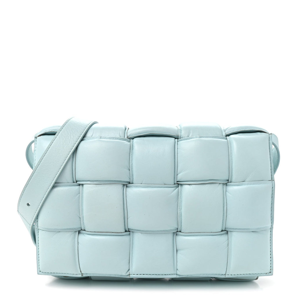 Paper Calfskin Maxi Intrecciato Padded Cassette Crossbody Bag Spearmint