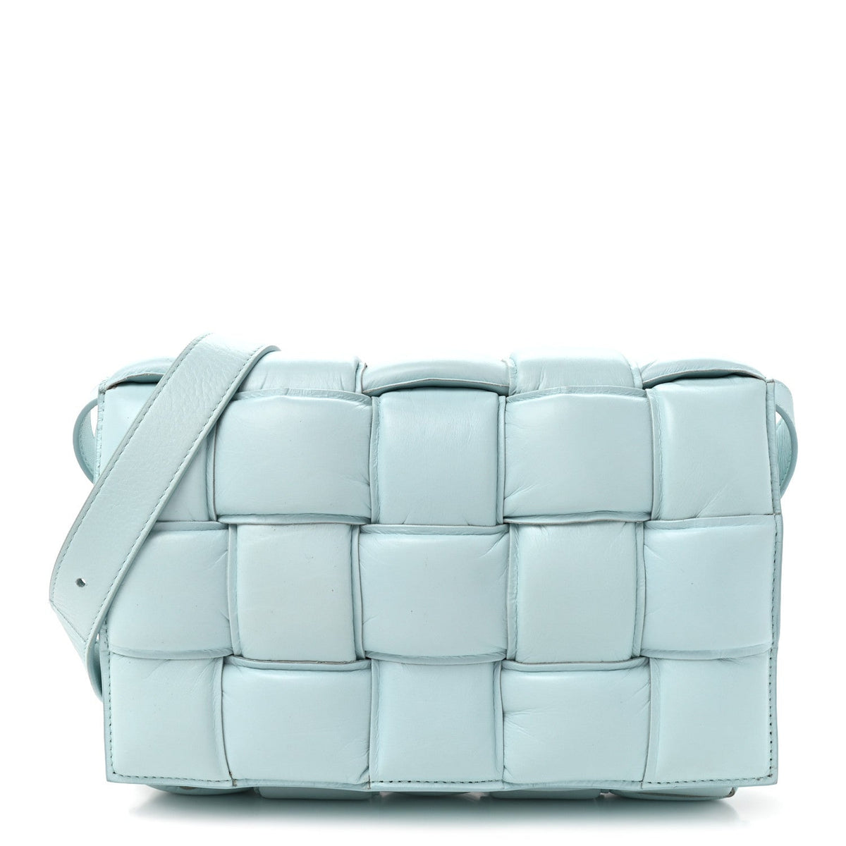 Paper Calfskin Maxi Intrecciato Padded Cassette Crossbody Bag Spearmint