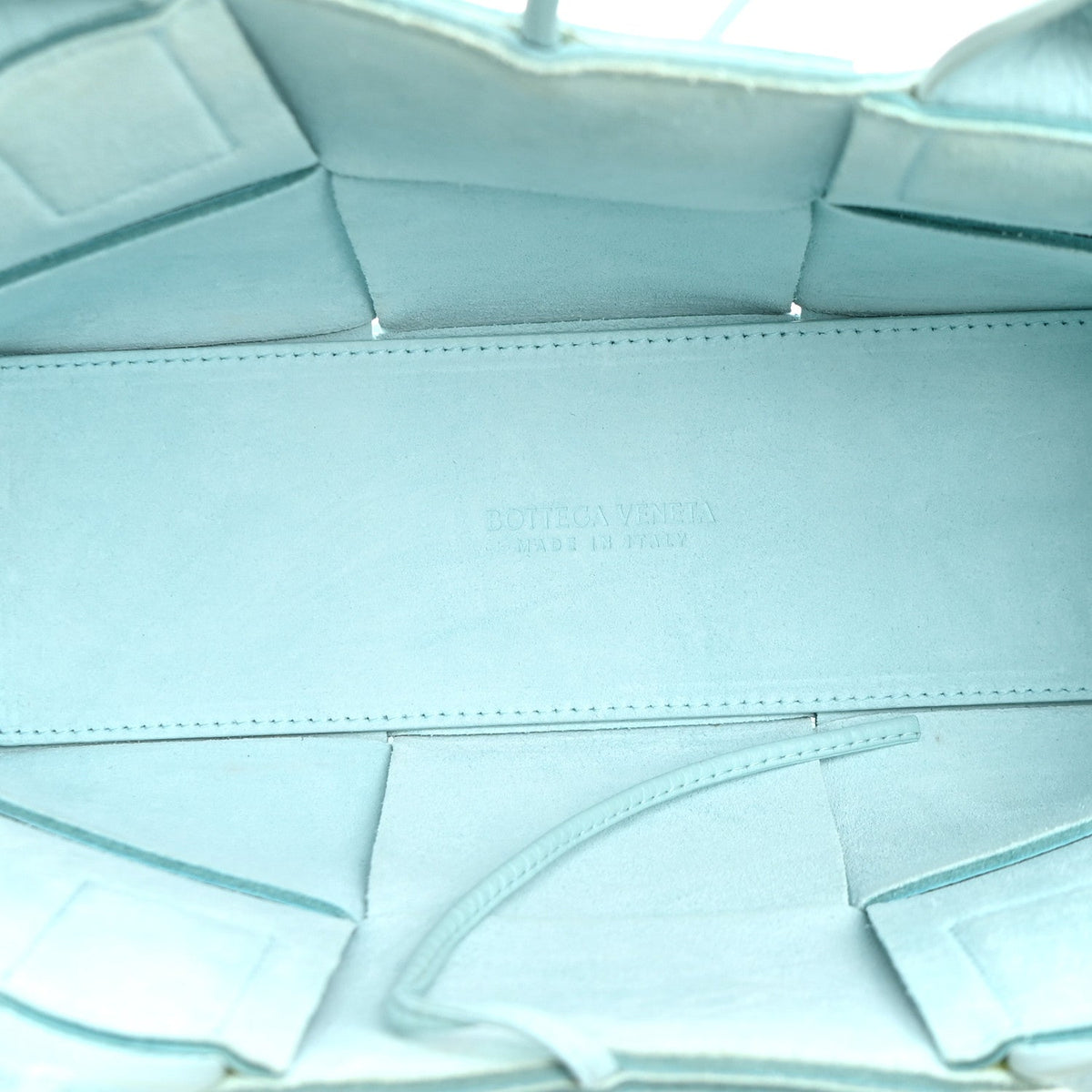 Grained Calfskin Maxi Intrecciato Mini Arco Tote Pale Blue