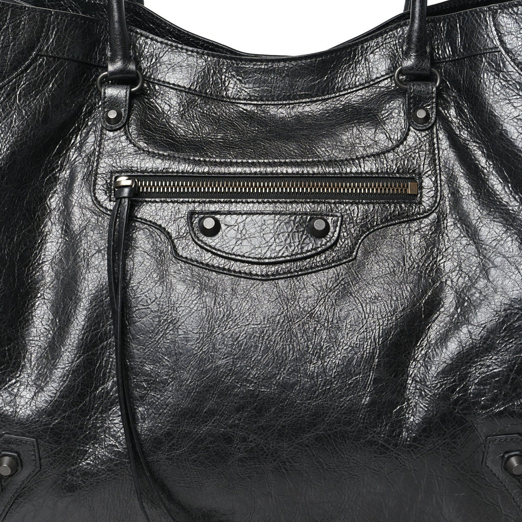 Agneau Arena Classic Hardware Medium Le City Tote Black
