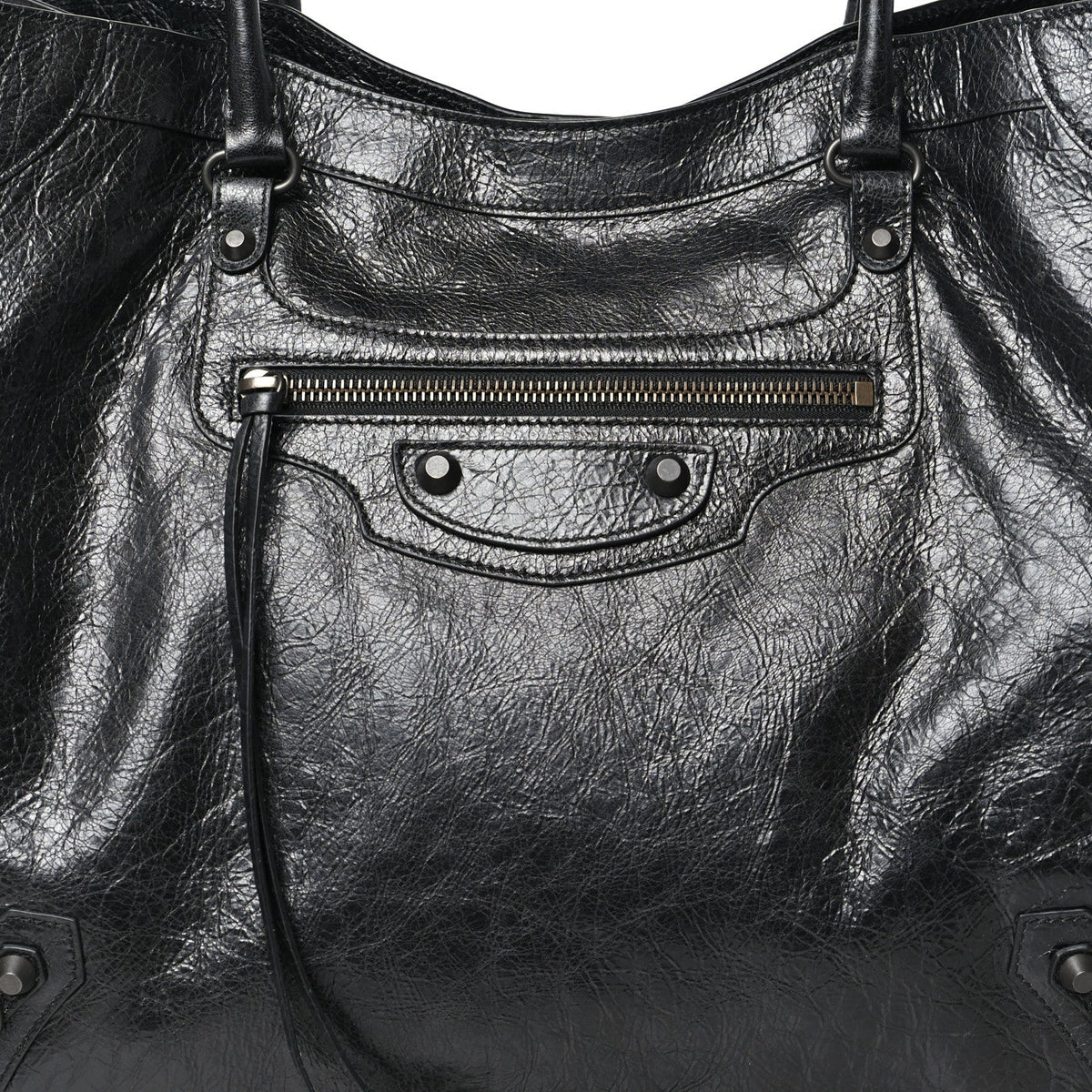 Agneau Arena Classic Hardware Medium Le City Tote Black