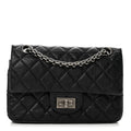 Aged Calfskin Quilted 2.55 Reissue Mini Flap Black